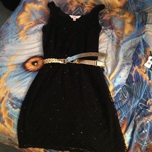 Black mini skater dress